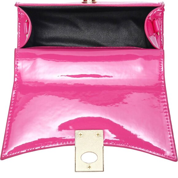 Women Small Crossbody Bag PU Leather Pink Compact Elegant Day Use - Picture 5 of 7